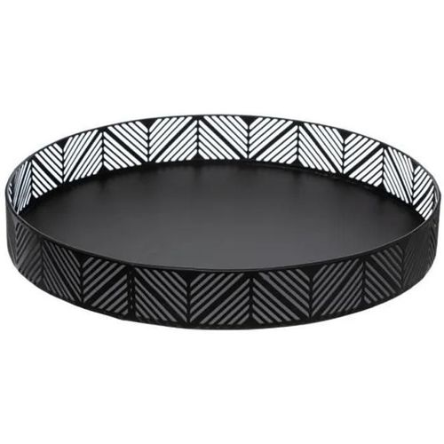 Corbeille Plateau - Secret De Gourmet - D 30 Cm - Métal - Noir - Rond