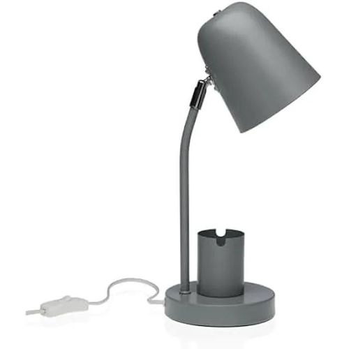 Lampe De Bureau Versa Gris Métal - 18 X 40 X 14 Cm - Puissance 25 Kwh