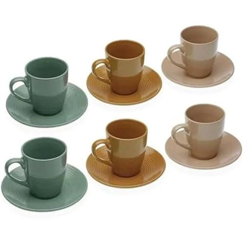 Versa Lot De 6 Tasses À Thé Avec Assiette En Céramique