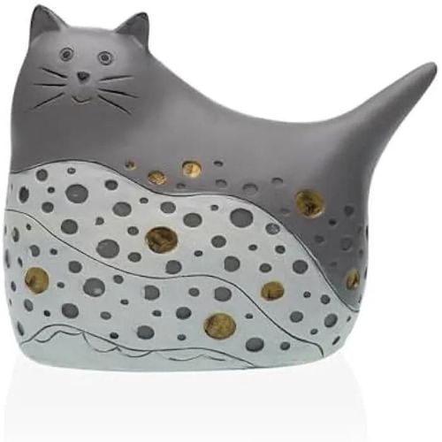 Versa Figurine Décorative Gris Chat 9,5 X 14 X 17 Cm