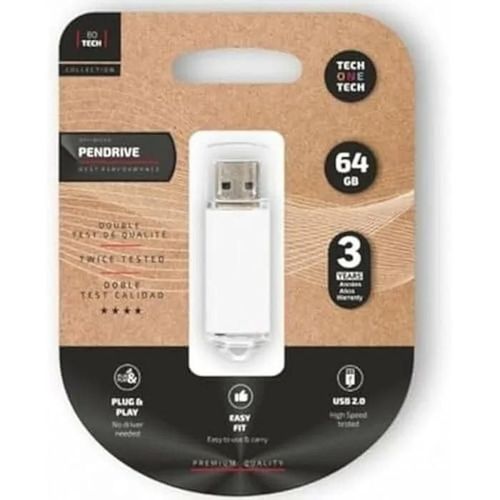 Clé USB TECH ONE TECH TEC3007-64 Blanc 64 Go - Capacité de stockage 64 Go - USB 3.0