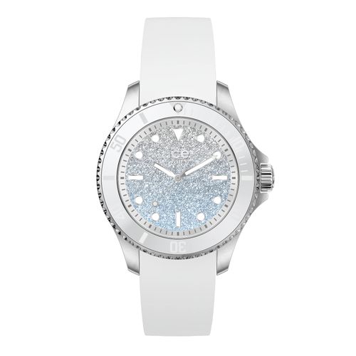 Montre Bracelet Ice-Watch - 020370 - Ice Steel Lo White - Montre Argent Pour Femme Avec Bracelet En Silicone (Small)