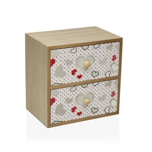 boîte à bijoux versa coeurs (12 x 16 x 16 cm)