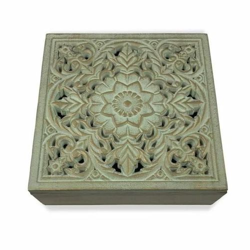 boîte à bijoux versa mandala bois mdf (20 x 7 x 20 cm)