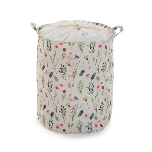 panier à linge fleurs polyester textile (38 x 48 x 38 cm)