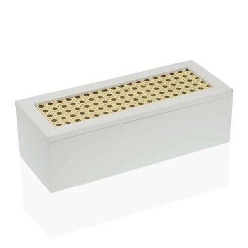 boîte à bijoux versa rectangulaire blanc (10 x 8 x 26 cm)