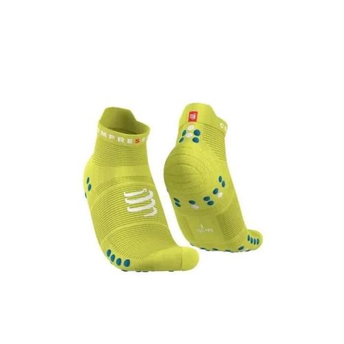 Chaussettes De Course À Pied Compressport Pro Racing Socks V4.0 - Jaune Fluo - Taille 35/38