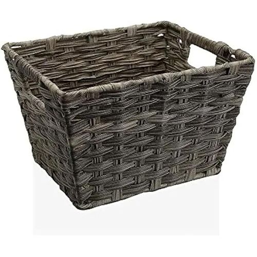 Panier gris avec poignées en polyéthylène - BigBuy Home - 24 x 19 x 29 cm