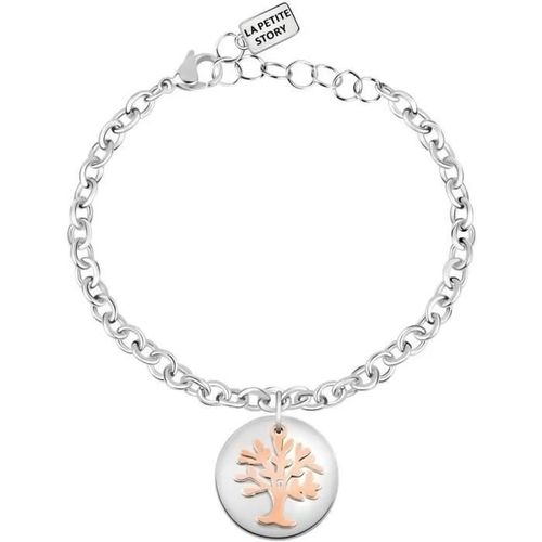 Bracelet La Petite Histoire Lps05apy05 Life Story Collection Arbre En Acier Inoxydable De La Vie Rose Feuille