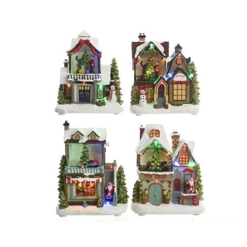 MAISON DE NOËL AVEC MOUVEMENTS ET ÉCLAIRAGE SUR LE CHOIX