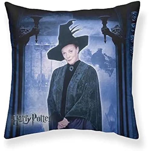 Housse De Coussin Harry Potter - Bl Belum - Mcgonagall A - Half Panama 100% Coton - 50x50