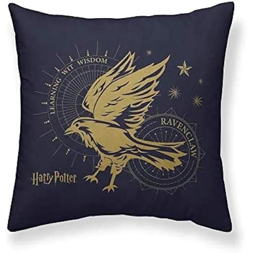 Housse De Coussin Harry Potter - Bl Belum - Ravenclaw Gold A - 50x50 - Tissu Half Panama 100% Coton