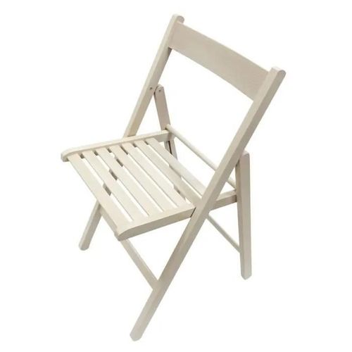 Aranaz, Chaise Pliante Bas Bois Blanc 43 X 46 X 79 Cm