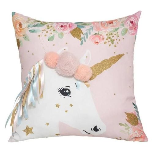 Coussin Enfant "Licorne" - 40x40 Cm - Multicolore - Atmosphera Createur D'interieur