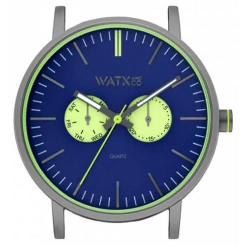 Boîtes De Montre Homme Où Femme Watx&colors Psicotropical Wxca2728. Fashion. Date. 30. Bleu. Rond. Quartz. Analogique. Acier Inoxy
