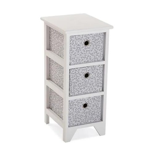Armoire Étagère De Salle De Bain Oxford - 56 X 30 X 25 Cm - Commode Avec 3 Tiroirs De Rangement En Bois - Blanc - Versa