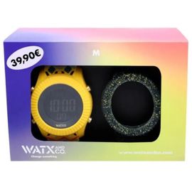 Montre Femme Watx&colors Black Friday Wacombom2. Sport. 50. Noir. Jaune. Rond. Digital. Silicone. Plastique. Boucle Ardillon.