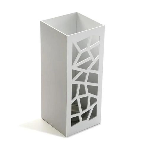 Porte-parapluie pour l'Entrée Geometric - 48,5 x 22 x 22 cm - Porte parapluie moderne en bois MDF - Blanc - Versa