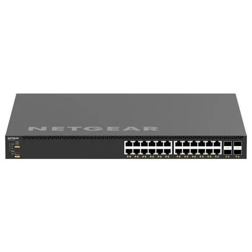 NETGEAR M4350-24X4V - Commutateur - C3 - Géré - 24 x 100/1000/2.5G/5G/10GBase-T (PoE+) + 4 x 1/10/25 Gigabit SFP28 - flux d'air de l'avant vers l'arrière - Montable sur rack - PoE+ (576 W)