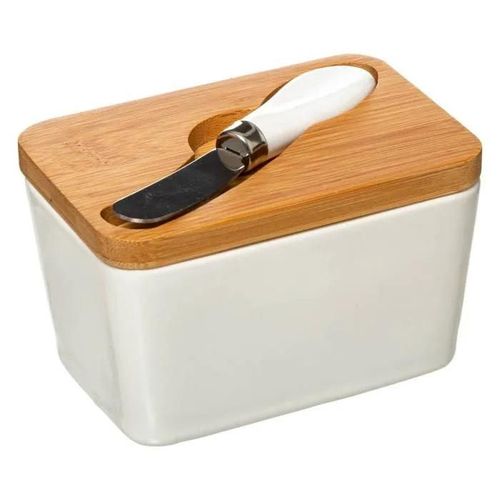 5five - Beurrier Céramique Avec Couteau "Seramik" Blanc