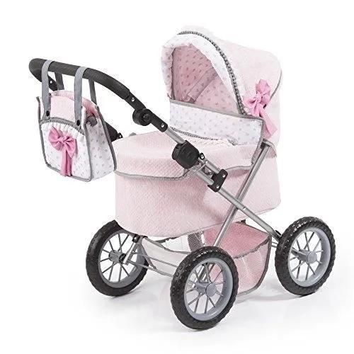 Landau Pour Poupée Bébé Paseo Trendy Walk Rose - Reig - Pliable - Poignée Réglable - Sac À Main Et Panier Achats