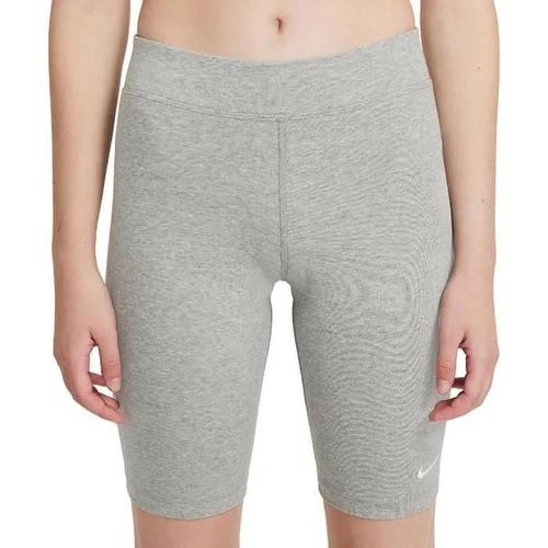 Short Cycliste Femme - Nike Essential - Gris - Coupe Ajustée - Taille Mi-Haute - Ceinture Élastique