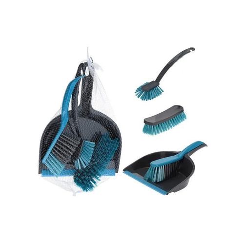 Set De Nettoyage 4 Pièces Gris Et Turquoise
