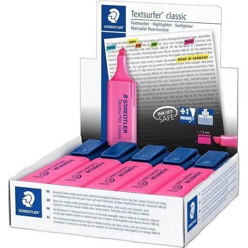 Staedtler 364-5 Textsurfer Classic Surligneur Marqueur - Rose - Boîte De 10