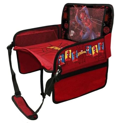 Global Trading Srl Uni - Tavolino Auto - Table De Voyage Auto Spiderman Enfant Araignee Confort Rouge Reglable