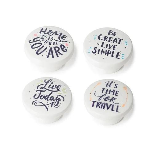 Blister Avec 4 Boutons Ronds De Meubles En Bois Finition Décorative Mod.M7 Ø38mm Rei.