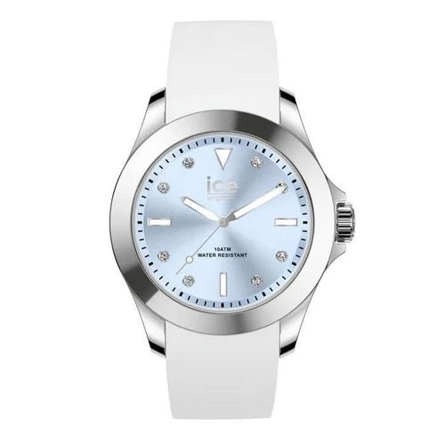 Montre Bracelet Ice-Watch - 020380 - Ice Steel White Pastel - Montre Blanche Pour Femme Avec Bracelet En Silicone (Medium)