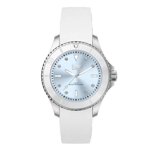 Montre Bracelet Ice-Watch - 020365 - Ice Steel White Pastel - Montre Argent Pour Femme Avec Bracelet En Silicone (Small)