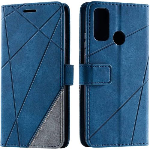 Coque Huawei P Smart 2020,Etui En Cuir Pu Portefeuille Housse Fermeture Magnetique Und Flip Pour Huawei P Smart 2020,Avec Fermeture Magnetique,Bleu