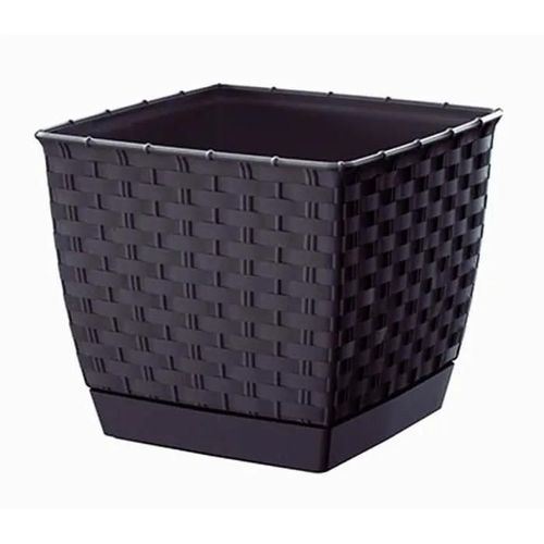 Pot Plastique Carré Avec Soucoupe Drlk250-S433 - Gris Anthracite - Prosperplast