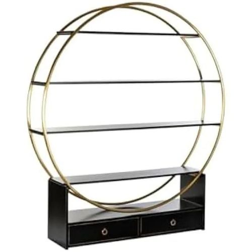 Dkd Home Decor Étagère Noire Dorée En Métal Peuplier 160 X 35 X 180 Cm