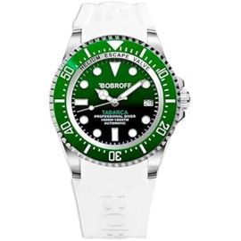 Montre Pour Homme Automatique Bobroff Bf0002bv-Bfstb - Bracelet En Caoutchouc Vert 42mm