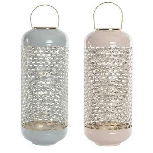 bougeoir 24 x 24 x 60 cm 24 x 24 x 71 cm bleu rose aluminium (2 unités)