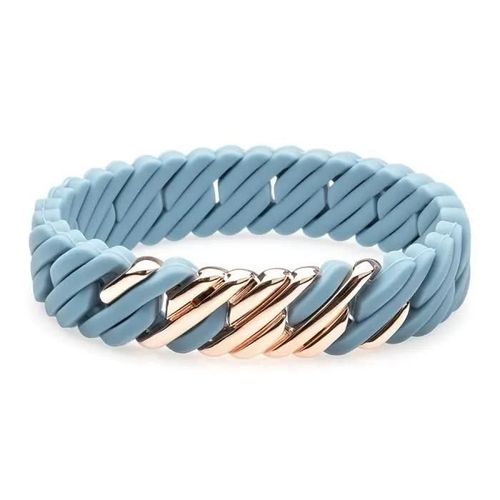 Bracelet Femme - The-Rubz - Acier Jonc - Bleu Et Or Rose