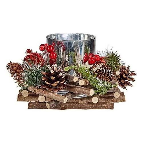 bougeoirs de noël naturel rouge argenté vert 20 x 11 x 20 cm