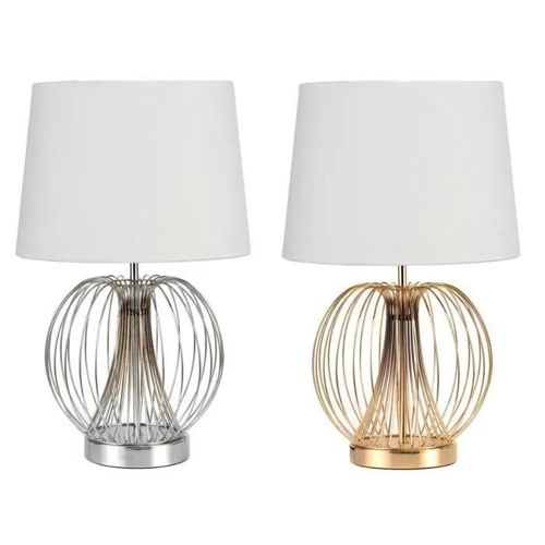 Lampe De Bureau Style Moderne Doré, Argenté, Blanc En Lampe De Table