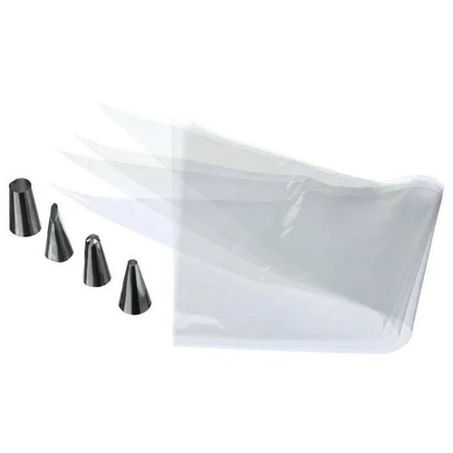 Accessoires De Pâtisserie - Five - Poches À Douilles Jetables - Lot De 20 - Inclus 4 Douilles Métalliques