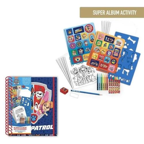 Carnet De Coloriages Pat' Patrouille - Inclut Pochoirs - Autocollants - Des Crayons Et Des Feutres De Couleur - Kit D'activit-S Et