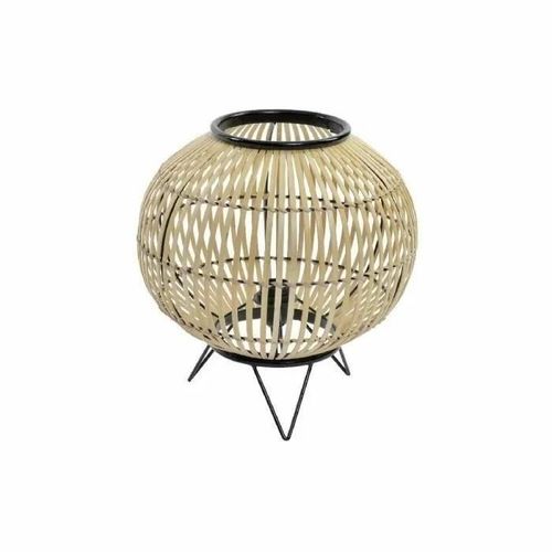 Lampe De Bureau Noir Métal Marron Bambou (36 X 36 X 37 Cm)