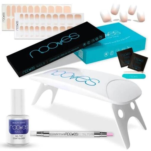 Kit De Démarrage Beauty Nude |2 Autocollants À Ongles En Gel Précuré|Lampe Uv/Led|Gel Top Coat Glossy|Quartz Stick Multicolore