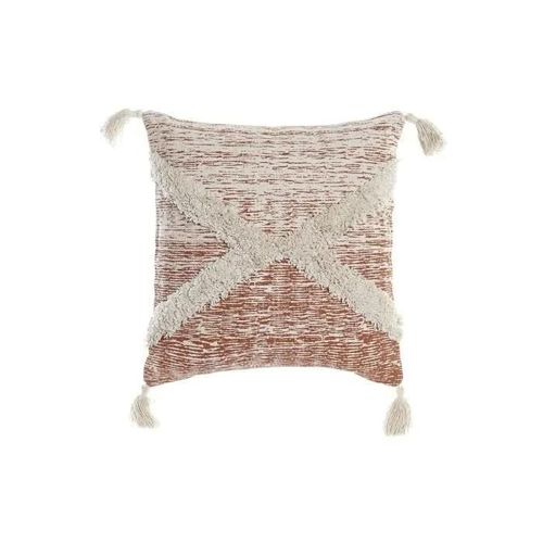 Coussin Beige Orange 45 X 10 X 45 Cm Frange
