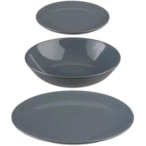 Service De Table - Secret De Gourmet - 18 Pièces - Gris - Porcelaine/Céramique/Grès - Compatible Lave-Vaisselle