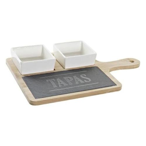 Ensemble Ã Apã©Rtif Dkd Home Decor Tapas Ardoise Bambou Grãs (31 X 20 X 5 Cm) (3 Piãces)