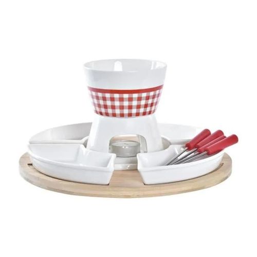 Fondue Dkd Home Decor Rouge (26 5 X 26 5 X 1 5 Cm) (10 Pcs)