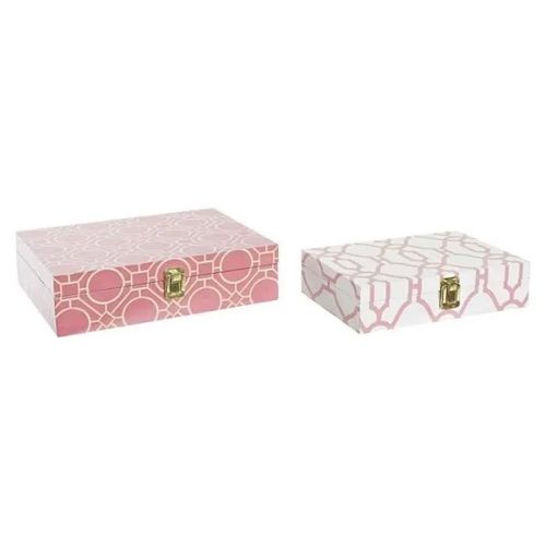 Set De Boã®Tes Dã©Coratives Dkd Home Decor Toile Bois (29 X 21 X 8 Cm)