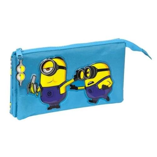 Trousse d'écolier - Minions - Minionstatic - Bleu - 22 x 12 x 3 cm - 3 Compartiments